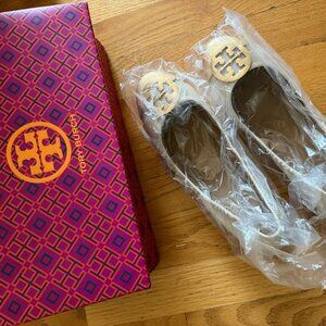 Tory Burch Minnie Cap Toe Ballet Flat in Dolce de Leche & Gold Size 8